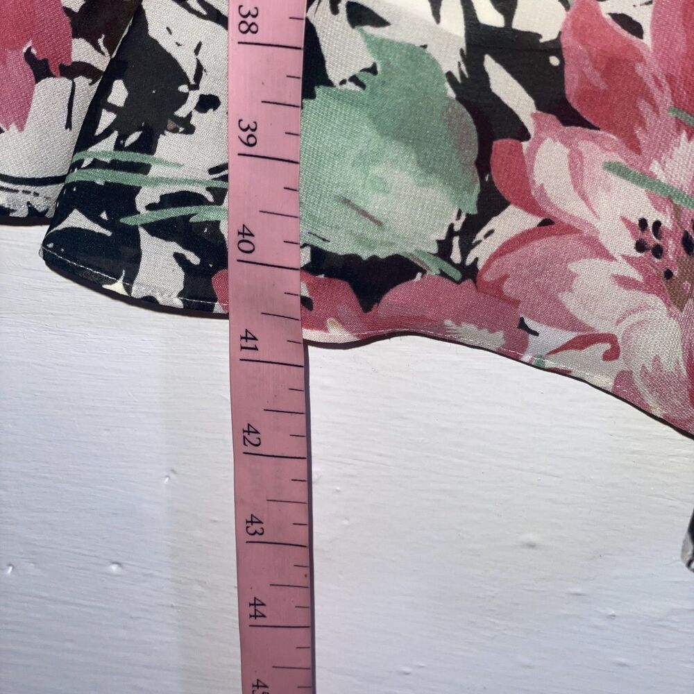 Vintage Lauren Ralph Lauren Floral Ruffle Tiered Dress Sleeveless Fit & Flare M - Picture 8 of 8
